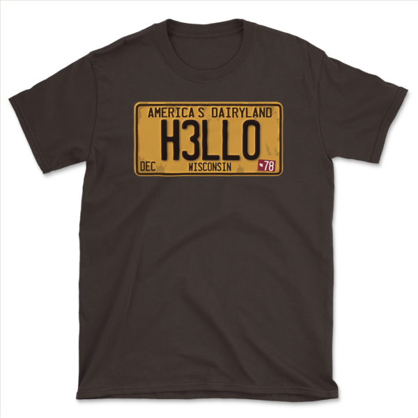 Hello Wisconsin License Plate T-Shirt