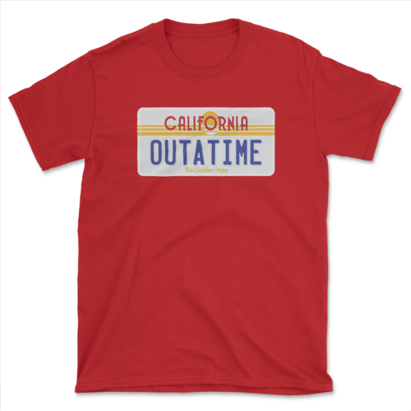 California 'OUTATIME' License Plate T-Shirt